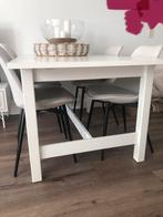 Ikea eetkamer tafel wit met 4 stoelen, Huis en Inrichting, Tafels | Eettafels, Ophalen, Zo goed als nieuw, Rechthoekig, 50 tot 100 cm