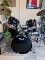 Pearl Roadshow Drumstel Jet Black + Crash + Houder, Muziek en Instrumenten, Ophalen, Gebruikt, Pearl