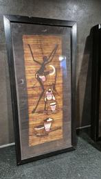 Batik schilderij, ingelijst, Dans. 53x26. 5B14, Antiek en Kunst, Ophalen of Verzenden