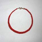 Armband Bloedkoraal Verguld slotje, Verzenden, Nieuw, Rood, Overige materialen