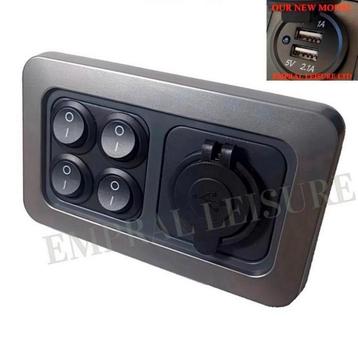 12v 24v USB-stopcontact met schakelaars Caravan Camper Boot beschikbaar voor biedingen