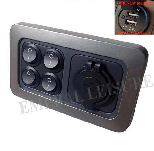 12v 24v USB-stopcontact met schakelaars Caravan Camper Boot, Caravans en Kamperen, Camper-accessoires, Nieuw, Ophalen of Verzenden