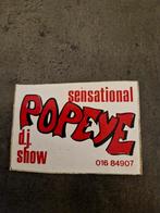 3073 Popeye Sensational DJ Show Sticker, Verzamelen, Ophalen of Verzenden, Gebruikt, Film, Tv of Omroep