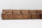 Vintage bruin leren modulaire Sofa Laauser  XL, Huis en Inrichting, Banken | Bankstellen, Ophalen, Hoekbank, 300 cm of meer, Leer