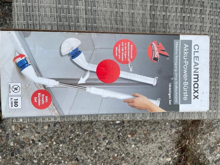 Nieuw in doos – CLEANmaxx Accu-Poetsborstel / Power-Bürste, Huis en Inrichting, Schoonmaakartikelen, Raamwisser of Trekker, Ophalen of Verzenden
