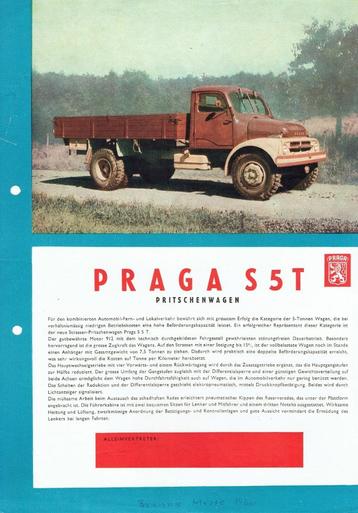 Folder Praga S5T Pritschenwagen (Tsjechisch - ca.1960) beschikbaar voor biedingen