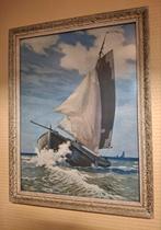 Oude prent, print Maritiem STIJVE BRIES door Louis Bron., Ophalen of Verzenden