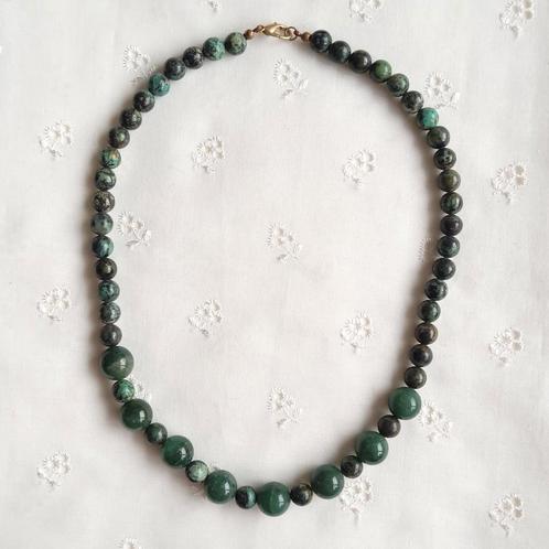 Vintage aventurijn en Afrikaanse turkoois edelsteen ketting, Sieraden, Tassen en Uiterlijk, Kettingen, Zo goed als nieuw, Steen of Mineraal