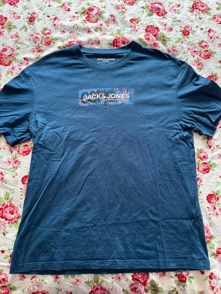Blue Jack & Jones tshirt heren maat M blauw perfecte cond., Kleding | Heren, T-shirts, Zo goed als nieuw, Maat 48/50 (M), Blauw