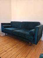 Harper 3-zitsbank, donkergroen, Huis en Inrichting, Ophalen, Gebruikt, Tweepersoons, 75 tot 100 cm