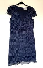 donkerblauwe jurk met stipjes - maat 42, Blauw, Maat 42/44 (L), Knielengte, Zo goed als nieuw