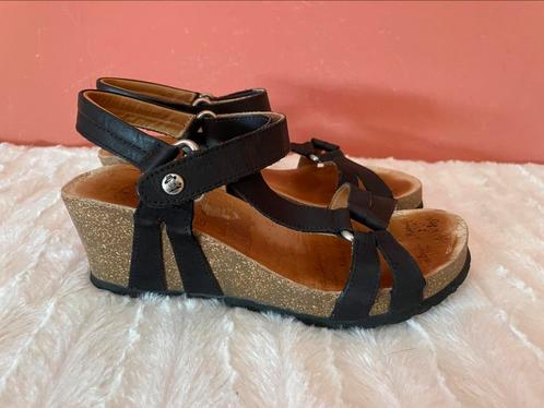 Panama Jack zwarte sleehak sandalen maat 37, Kleding | Dames, Schoenen, Zo goed als nieuw, Sandalen of Muiltjes, Zwart, Verzenden