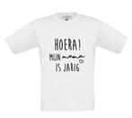 Bedrukt tekst shirt Hoera mijn mama/papa is jarig., The River House, Info@theriverhouse.nl, Jongetje of Meisje, Nieuw