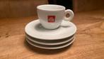 Illy kop en schotel mey 2 extra schoteltjes, Ophalen of Verzenden, Zo goed als nieuw, Porselein, Kop en/of schotel