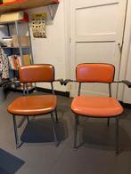Geverfde stoelen met chrome frame, Huis en Inrichting, Stoelen, Ophalen, Zwart, Leer, Zo goed als nieuw