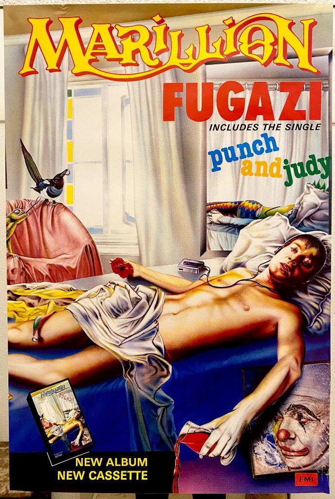Poster Affiche Marillion Fugazzi. Pinkpop 1984, Verzamelen, Muziek, Artiesten en Beroemdheden, Zo goed als nieuw, Poster, Artwork of Schilderij