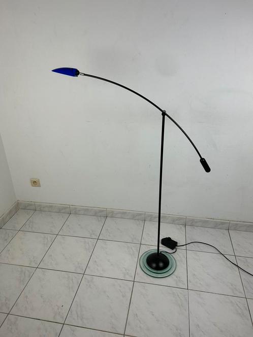 Vintage jaren 80 vloerlamp hengel lamp, Huis en Inrichting, Lampen | Vloerlampen, Gebruikt, 100 tot 150 cm, Glas, Metaal, Ophalen