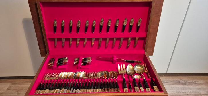 Antiek Bestekset in Houten Koffer, Antiek en Kunst, Antiek | Bestek, Ophalen