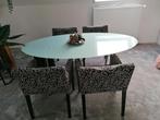 Tafel van glas. Ovaal. 180cm x 100cm., Huis en Inrichting, Tafels | Eettafels, Ophalen, 100 tot 150 cm, 150 tot 200 cm, Vier personen