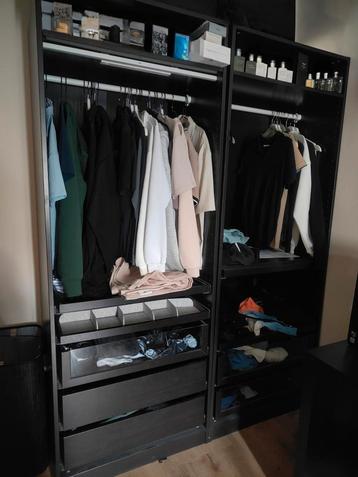 2x Ikea Pax kast zwart/bruin beschikbaar voor biedingen
