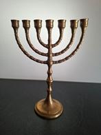 Antieke Menora - Zevenarmige Kandelaar, Antiek en Kunst, Antiek | Kandelaars, Ophalen of Verzenden, Koper of Brons