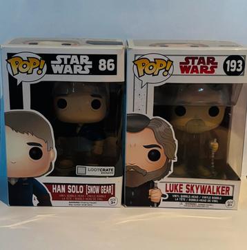 Han Solo & Luke Skywalker Funko-POP! Star Wars beschikbaar voor biedingen