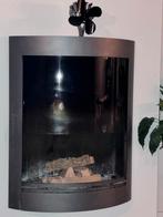 Open Hout Haard - Gebogen Model met Ventilator, Gebruikt, Houtkachel, Ophalen of Verzenden, Vrijstaand