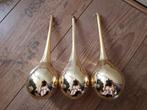Vintage kerstballen goud groot model met oogje, Diversen, Kerst, Ophalen of Verzenden