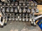 Technogym chrome dumbells 1-10 kg incl dumbell  rek, Ophalen, Dumbbell, 1-10 kg chrome dumbells, Incl rek