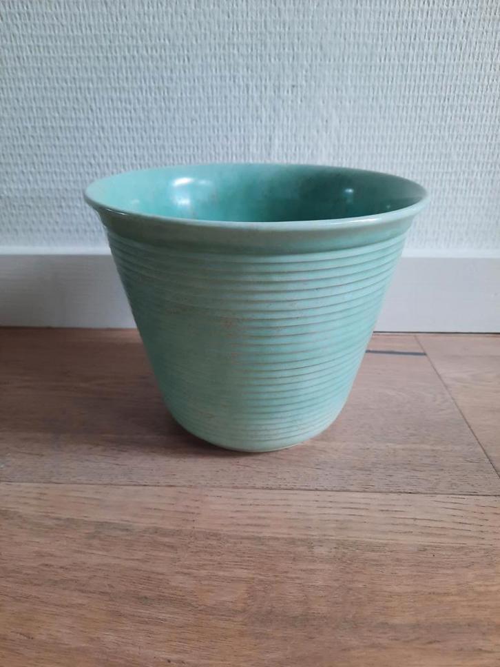 Vintage bloempot, Tuin en Terras, Bloempotten, Zo goed als nieuw, Aardewerk, Minder dan 40 cm, Minder dan 25 cm, Rond, Ophalen of Verzenden