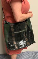 Aparte groenleren tas, Ophalen of Verzenden, Zo goed als nieuw, Groen, Handtas