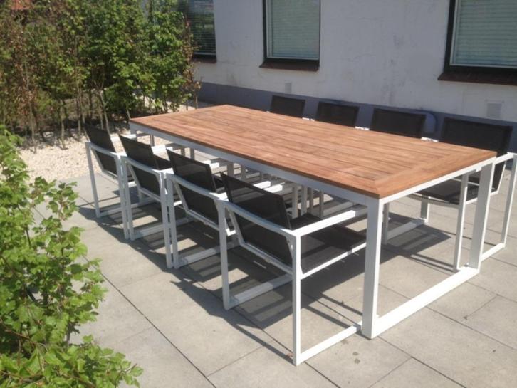 tuinset design teak afwerking al voor 1699€ thuisbezorgd, Tuin en Terras, Tuinmeubel-accessoires, Nieuw, Ophalen of Verzenden