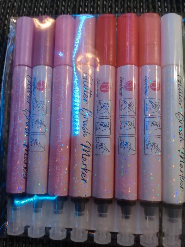 Glitter Brush stiften, Hobby en Vrije tijd, Knutselen, Nieuw, Materiaal, Ophalen of Verzenden