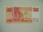 1286. Singapore, 2 dollars 1990 VF Tongkang type Junk., Verzenden, Zuidoost-Azië, Los biljet