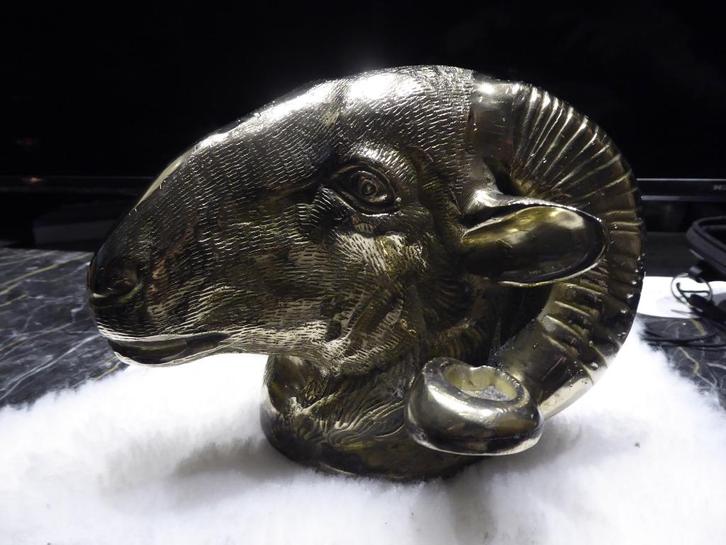 Mooie oude koperen Ramskop geschikt voor diverse funkties, Antiek en Kunst, Curiosa en Brocante, Ophalen