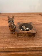 Vintage houten bakje met hond volkskunst, Antiek en Kunst, Ophalen of Verzenden