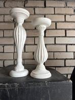 Witte Kandelaars - Set van 2, Gebruikt, Wit, Ophalen of Verzenden, Metaal