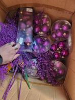 Kerstdecoratie kerstballen kerstlampjes paars, Diversen, Kerst, Ophalen
