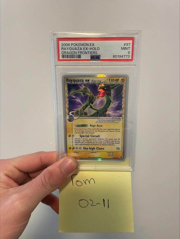 Rayquaza Ex 97 PSA 9, Hobby en Vrije tijd, Verzamelkaartspellen | Pokémon, Zo goed als nieuw, Losse kaart, Foil, Ophalen of Verzenden