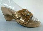 Sanita clogs kleppers houten slippers 39 metallic gold, Kleding | Dames, Slippers, Sanita, Zo goed als nieuw, Verzenden