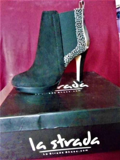 La Strada instaplaarsje hoge hak leer/suede/lak mt. 36, Kleding | Dames, Schoenen, Nieuw, Lage of Enkellaarzen, Zwart, Ophalen