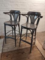 Tweetal Thonet Barkrukken, Grijs, Huis en Inrichting, Barkrukken, Ophalen, Gebruikt, Met voetsteun, 90 cm of meer