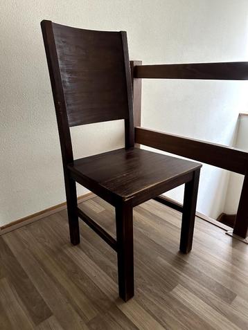  4 massieve houten eetkamerstoelen – warm donkerbruin beschikbaar voor biedingen