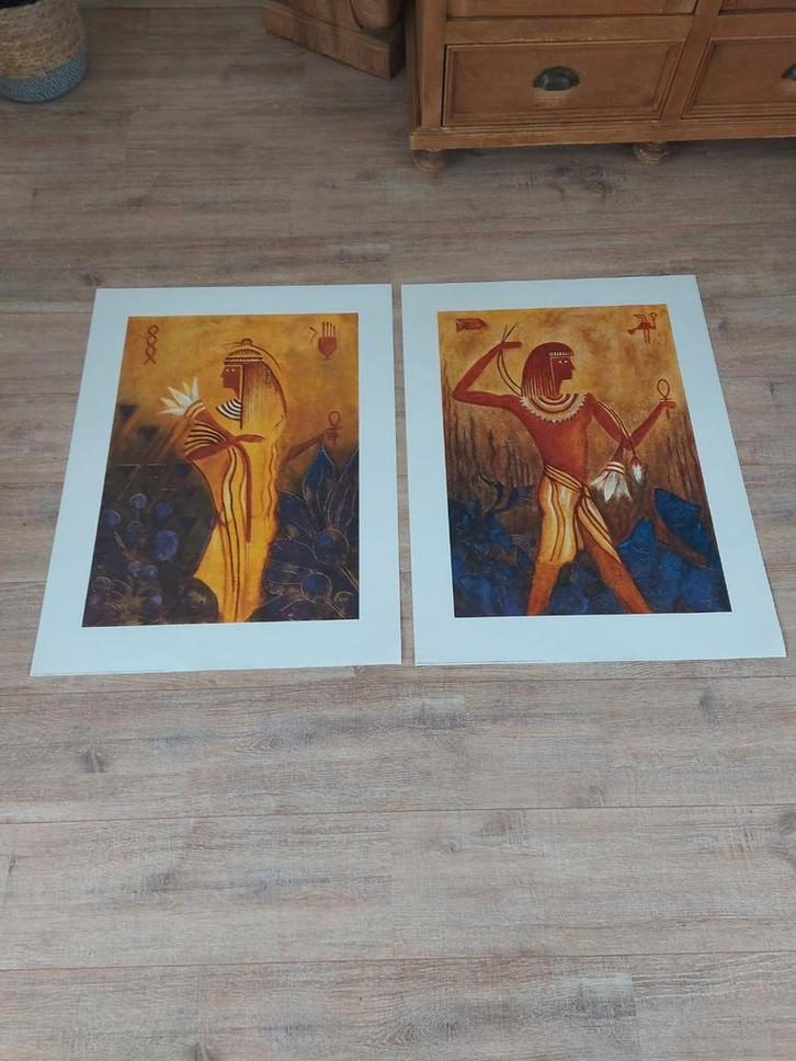 Egyptische Kunst: Nieuwe wandposters (2 stuks), Antiek en Kunst, Kunst | Tekeningen en Foto's, Ophalen of Verzenden