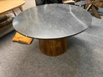 Tafel maxime echt zwart marmer mango hout poot 50% korting, Ophalen, Rond, Nieuw, Vijf personen of meer