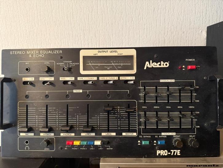 Vintage DJ/stereo audio mixer (Alecto Pro 77e), Audio, Tv en Foto, Professionele Audio-, Tv- en Video-apparatuur, Gebruikt, Audio