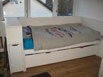 Ikea Flaxa bed met onderschuif bed en hoofdeinde/kastje, Ophalen, 85 tot 100 cm, Gebruikt, Lattenbodem