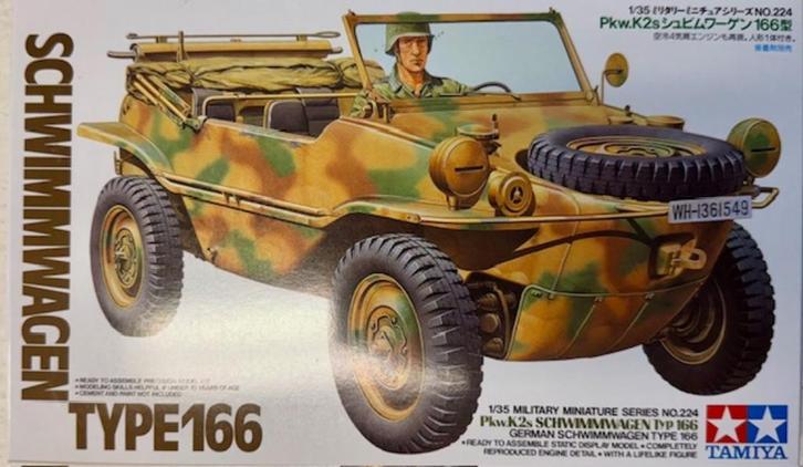 Coelianmodels, Tamiya 35224, Schwimmwagen 166, 1/35, € 19,99, Hobby en Vrije tijd, Modelbouw | Auto's en Voertuigen, Nieuw, Tank