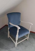 Vintage stoel, Blauw, Gebruikt, Hout, Eén