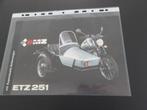 Folder MZ ETZ251 mit Superelastik Seitenwagen, Motoren, Verzenden, Overige merken